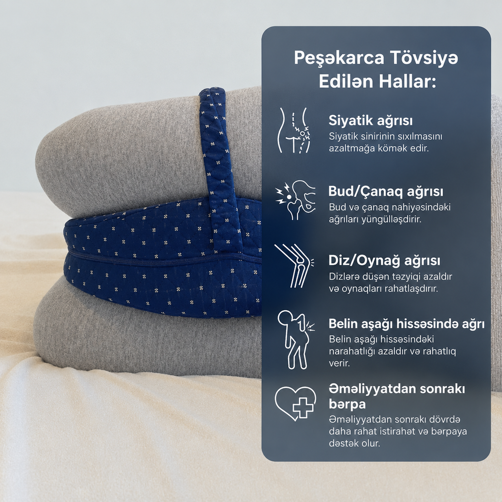 Belvia™ – Bel və Diz Dəstəkləyici Ortopedik Yastıq